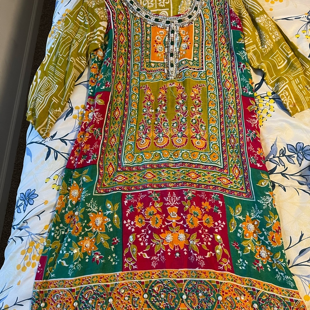 Colorful Bohemian Style Desi Kurti Dress
